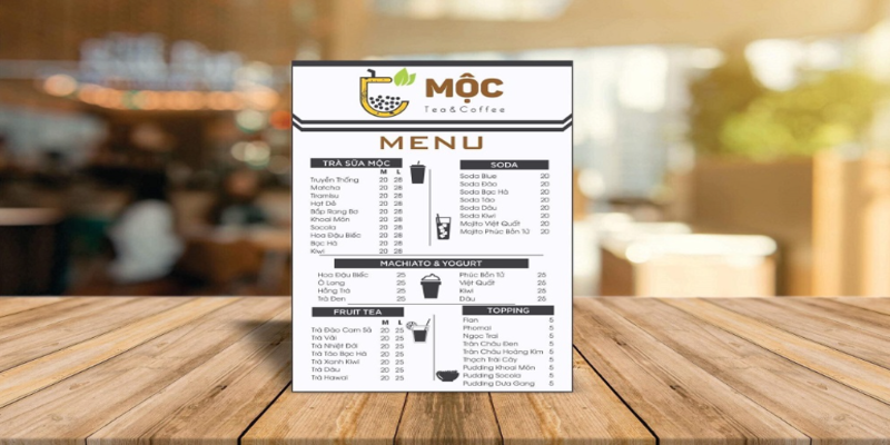 Các tiêu chí cốt lõi khi lựa chọn chất liệu in menu quán cafe bền đẹp