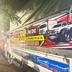 Decal quảng cáo thùng xe tải dịch vụ vá lốp lưu động